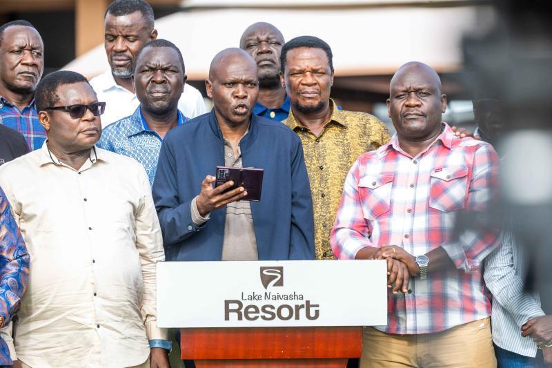 File image of Lugari MP Nabii Nabwera addressing the media in Naivasha.